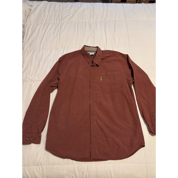 Classic‎ American Columbia Men's Long Sleeve Button Down Shirt Red Plaid Size L - Picture 2 of 8